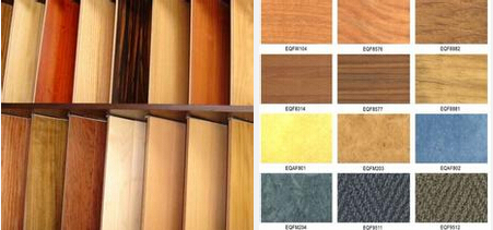 左側(cè)是實(shí)木地板、右側(cè)地板種類樣式